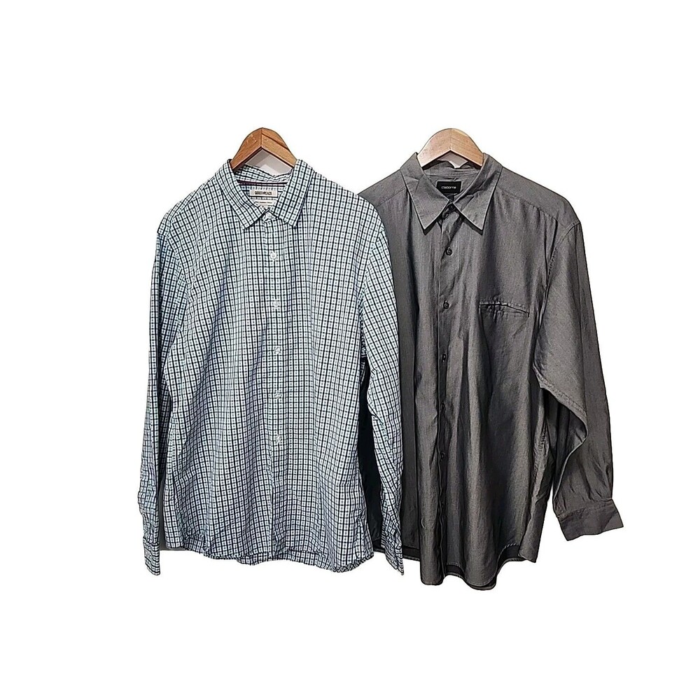Lot Of 2 Mens Shirts Size XL Career Casual Long Sleeve Claiborne Goodthreads